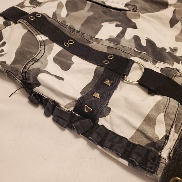 Y2K Tripp NYC Cargo Camo Pants Zip Off Men Sz XXL Daang Goodman Baggy Rave Goth - Picture 10 of 12